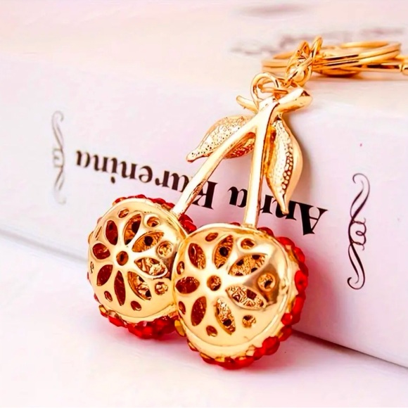 Elle Cherries Rhinestone Purse Charm - Picture 6 of 8